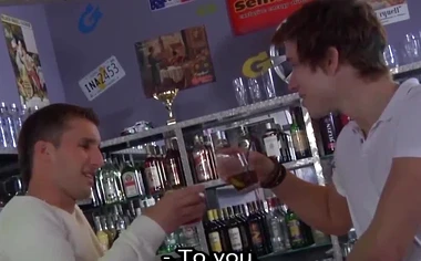 Cute barman pounds customers ass