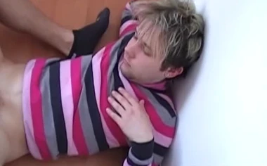 Young man takes vigorous raw pounding before warm mouthful