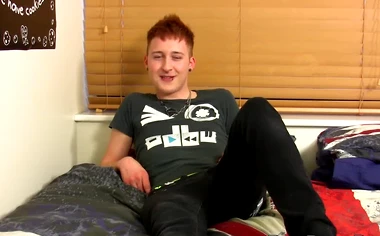 Twink dude Josh Dixon plays with his hard cock till he cums