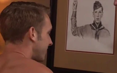 Two scout masters seduce their hairless boys