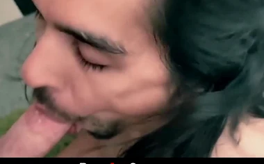 Alt stud enthusiastically sucks and tugs his partner's cock in POV