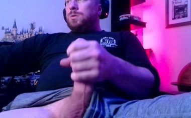 Chubby Guy Stroking and Cumming