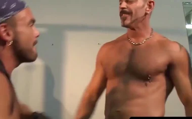 Pierced muscle hunk's nipple torment and intense BDSM domination