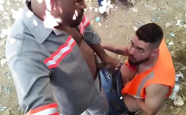 Interracial Fucking in Public Park