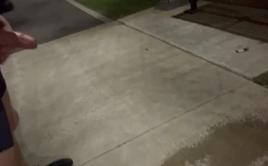 Straight guy is flashing his uncut cock in public flashing.