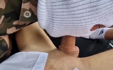 Yaoi Hentai Student with a big dick rides Daddy's dick on the side of the road!